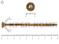 Саморезы Конструкционные, потай Torx, желтый цинк   5.0х 90 мм (200 шт) 