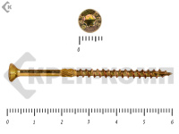 Саморезы Конструкционные, потай Torx, желтый цинк   3.5х 60 мм (20 шт) 