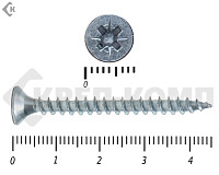 Саморез белый цинк POZY 4,5х45 (50шт)