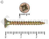 Саморез желтый цинк POZY  3х25 (150шт)