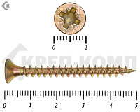 Саморез желтый цинк POZY 5х 50 Фасовка (300шт)